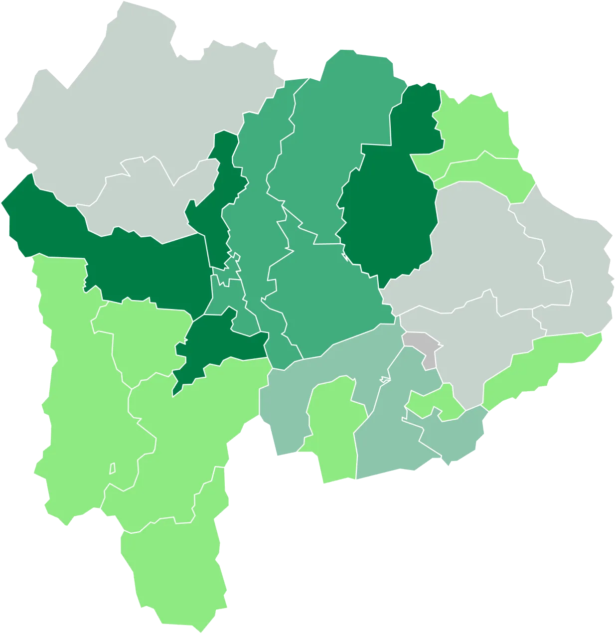 山梨県の対応エリア図